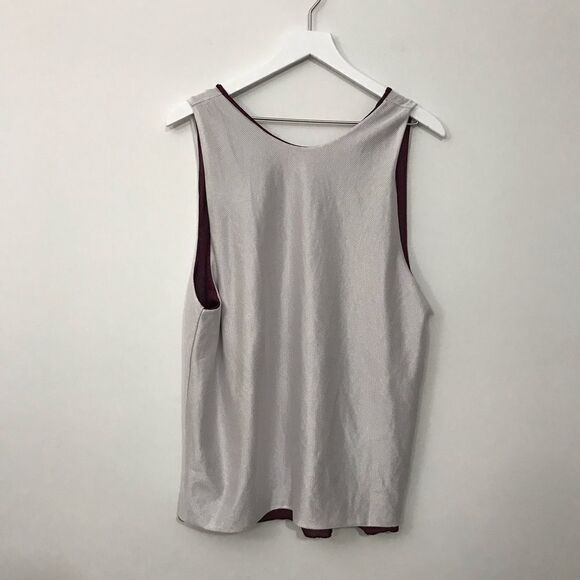 🦩 Reversible maroon white practice jersey tank top large unisex - Picture 5 of 8